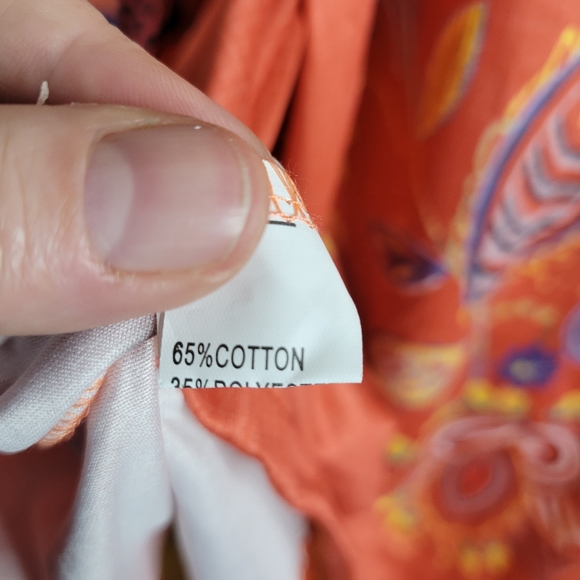 Womans Unbranded Cotton Poly blend Long Sleeve Fun Print Coral/Blue/Black S 3X - Picture 7 of 9